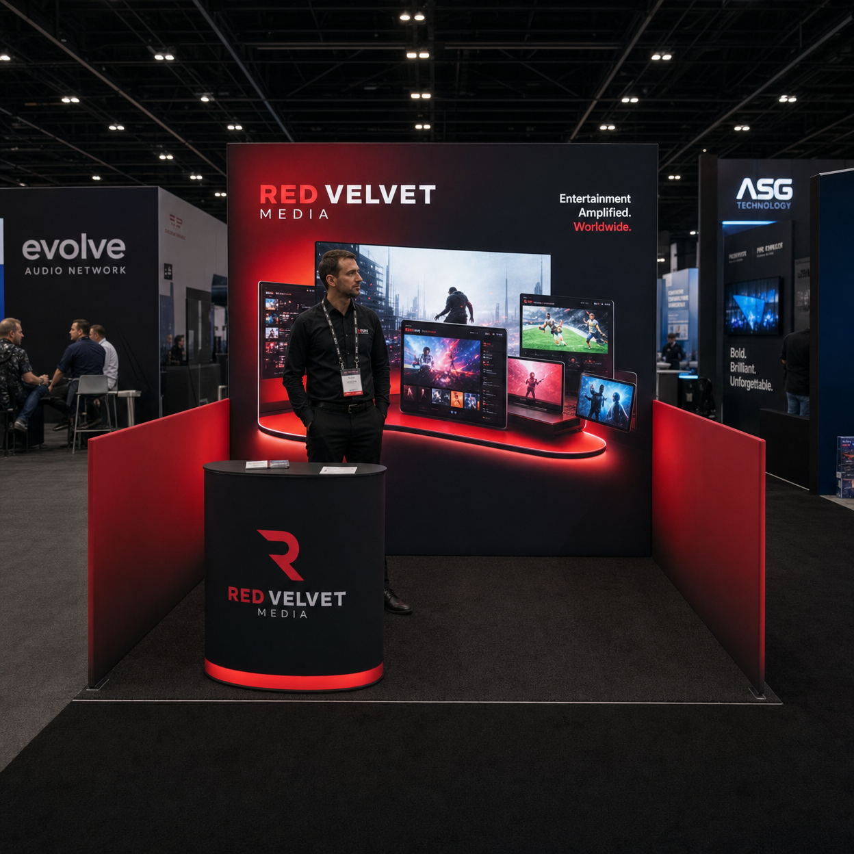 10x10 LED Backwall Exhibit for NAB Technology Companies