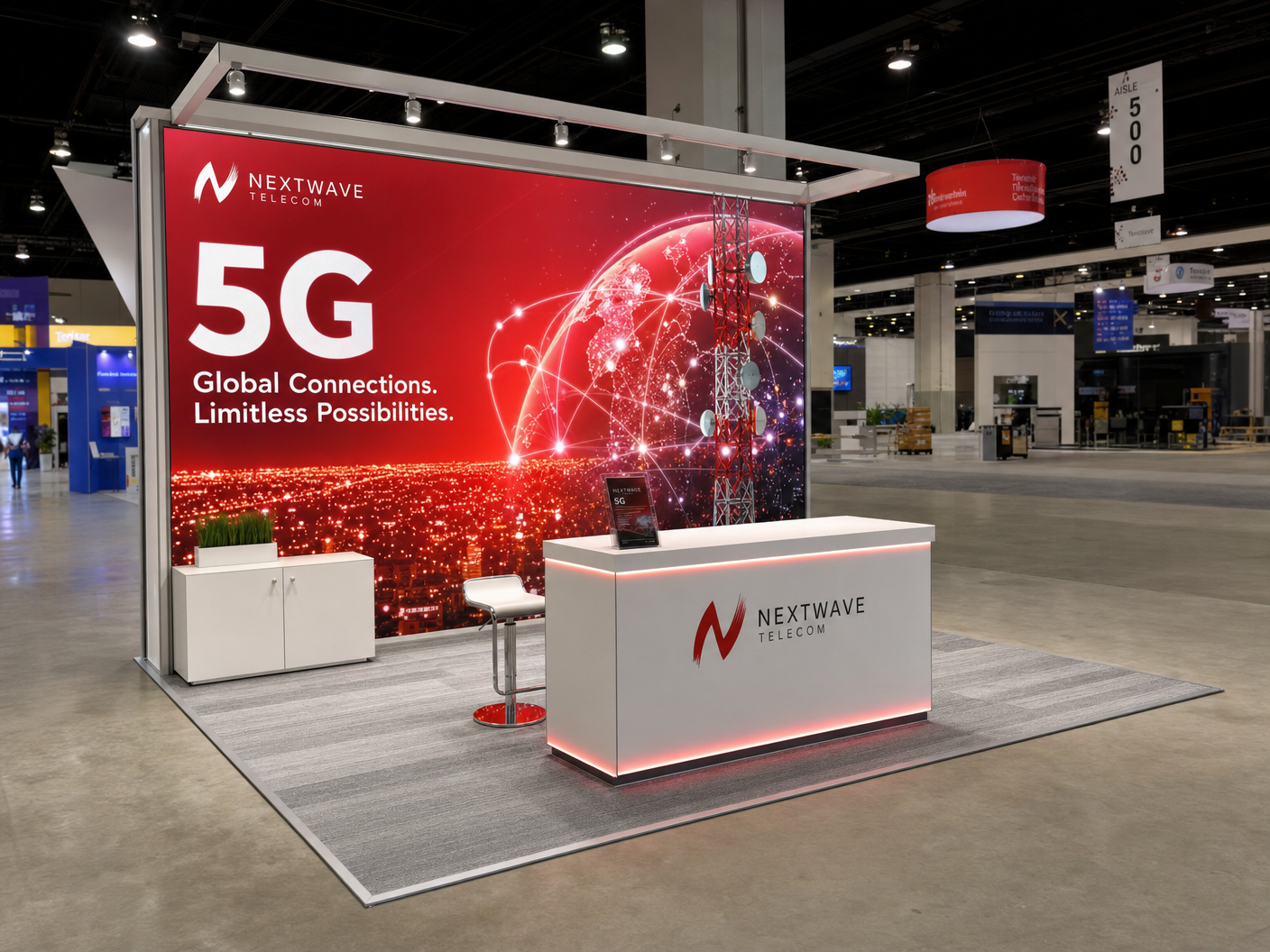 CES 10x10 LED Trade Show Exhibit for Telecom Brands