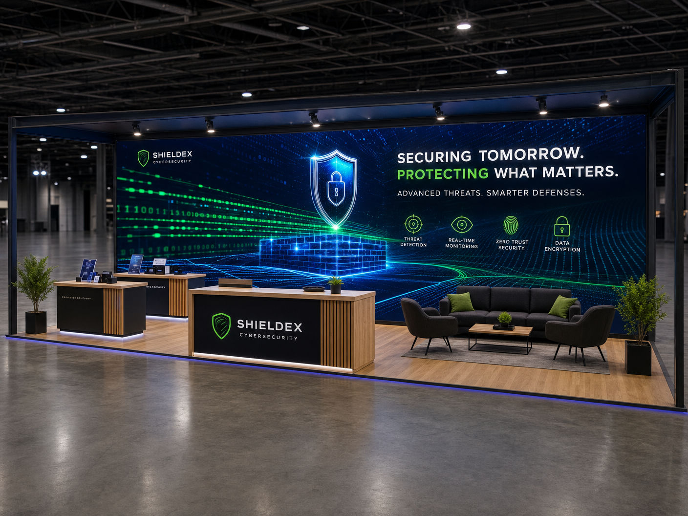 Black Hat 10x40 LED Video Wall Exhibit – Technology Companies