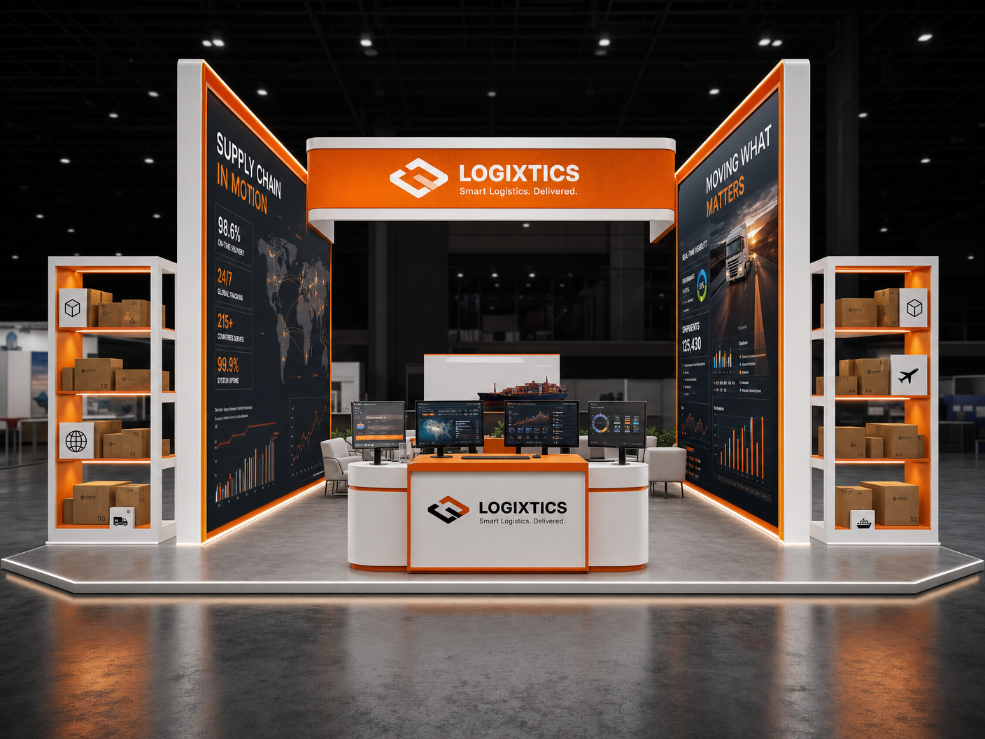 MODEX 20x20 LED Backwall Exhibit for Logistics Companies