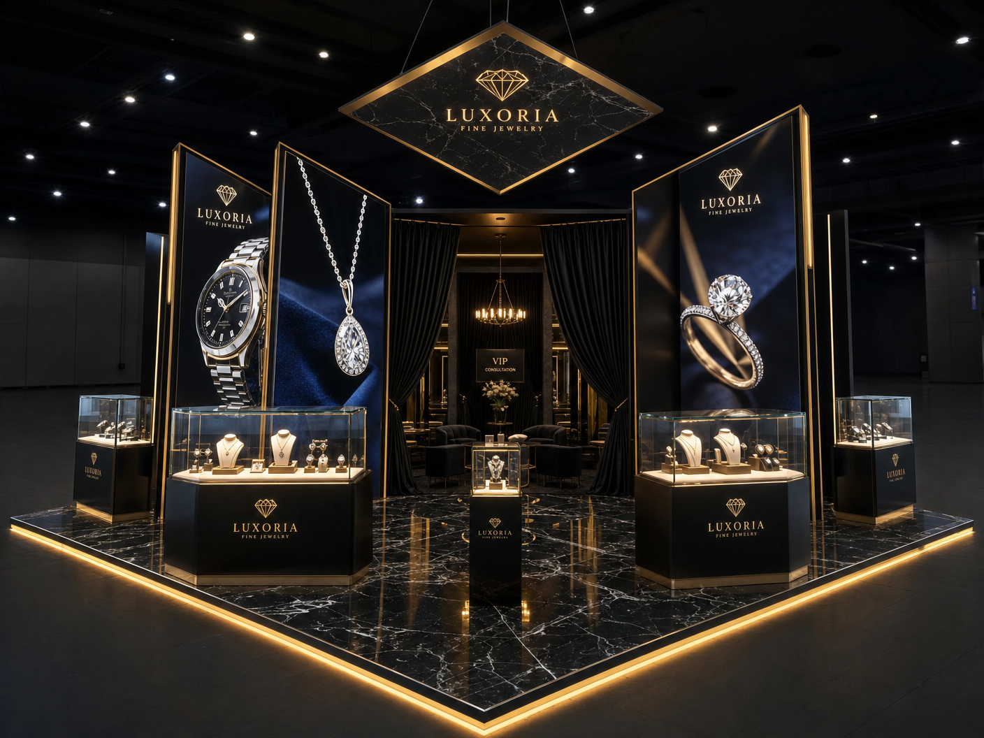 JCK Las Vegas 20x20 LED Panel Exhibit for Jewelry Brands
