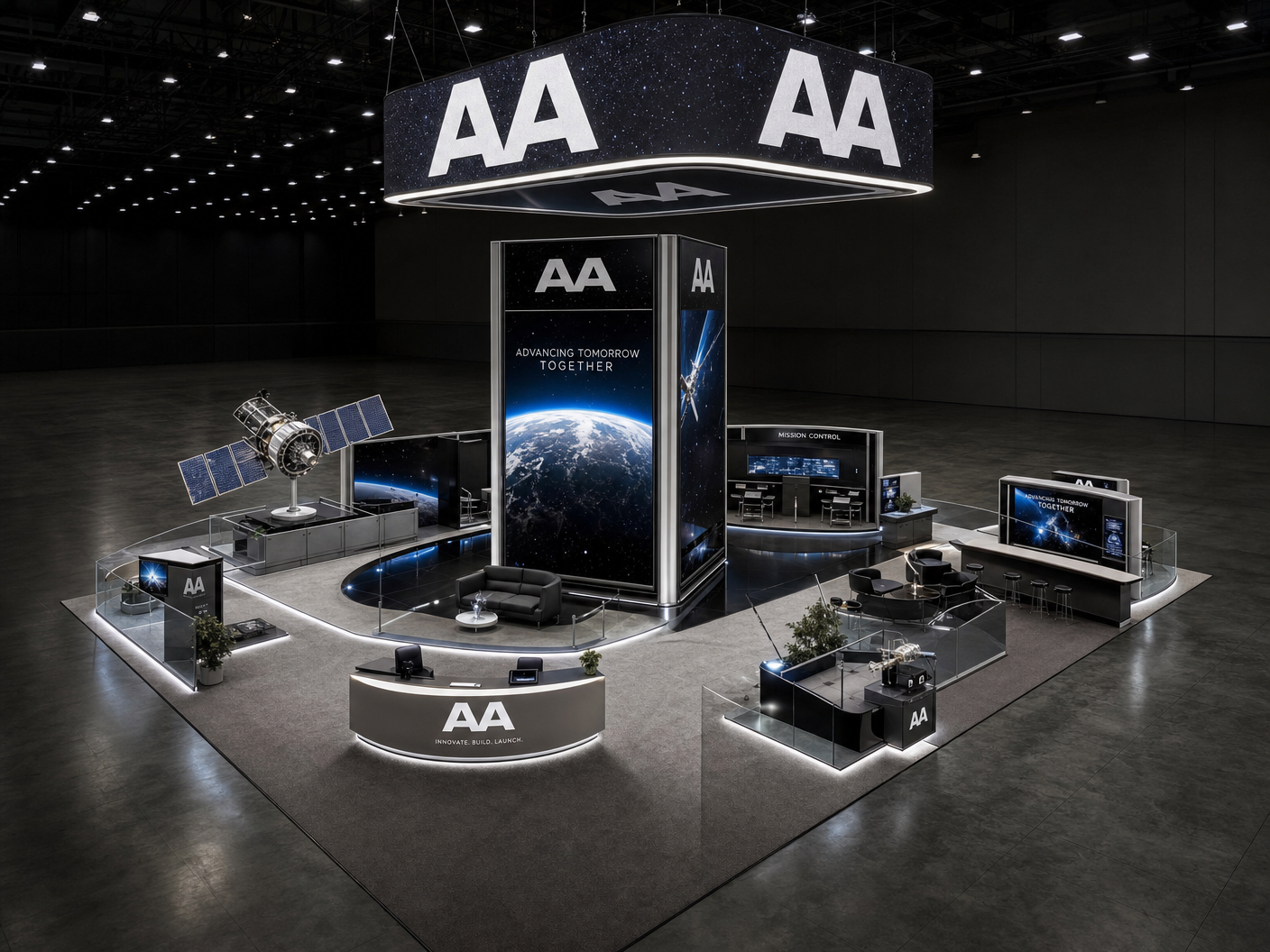 NBAA-BACE 50x50 LED Technology Exhibit for Aerospace Firms
