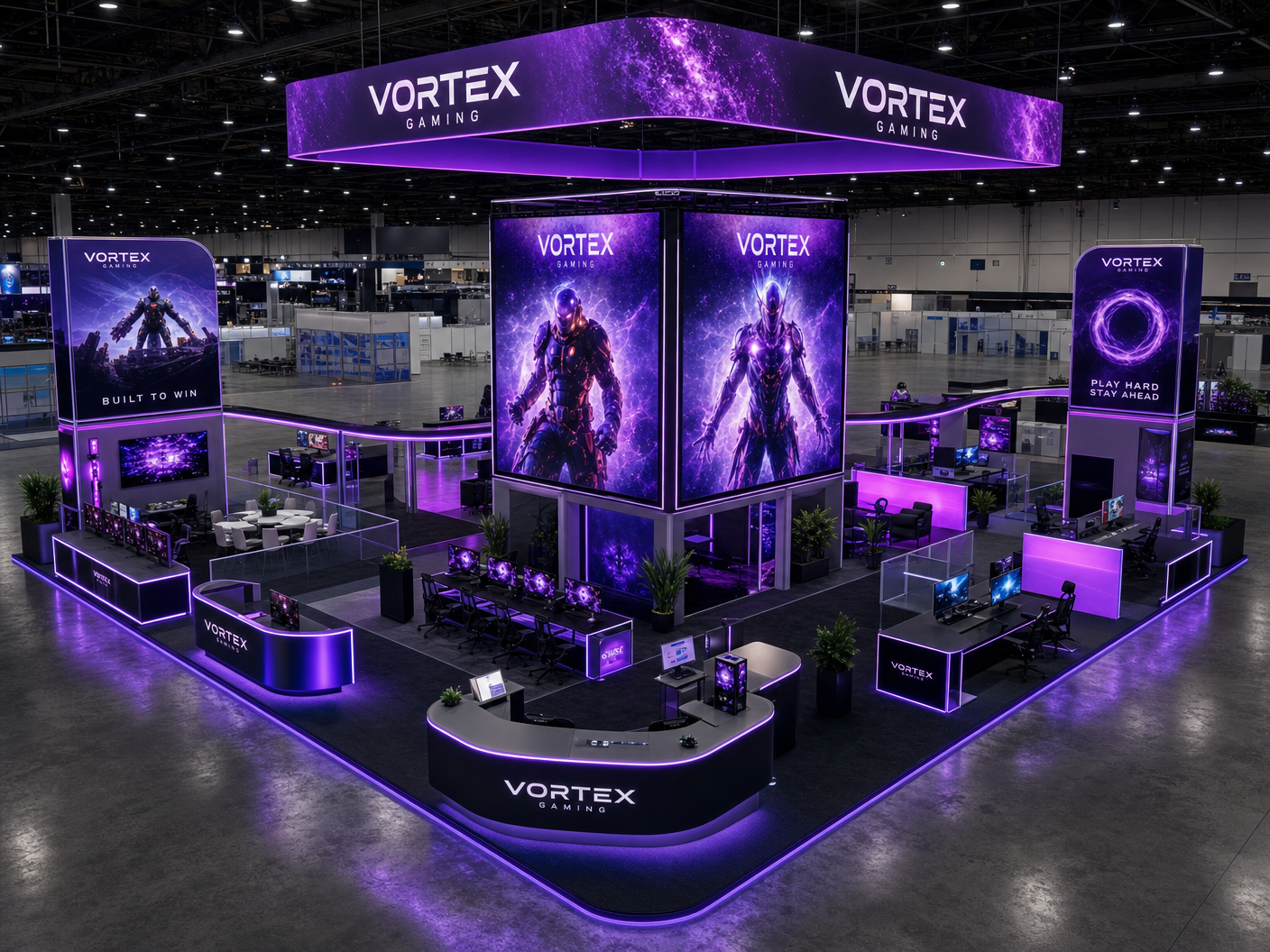 G2E 50x50 LED Panel Exhibit for Gaming Studios