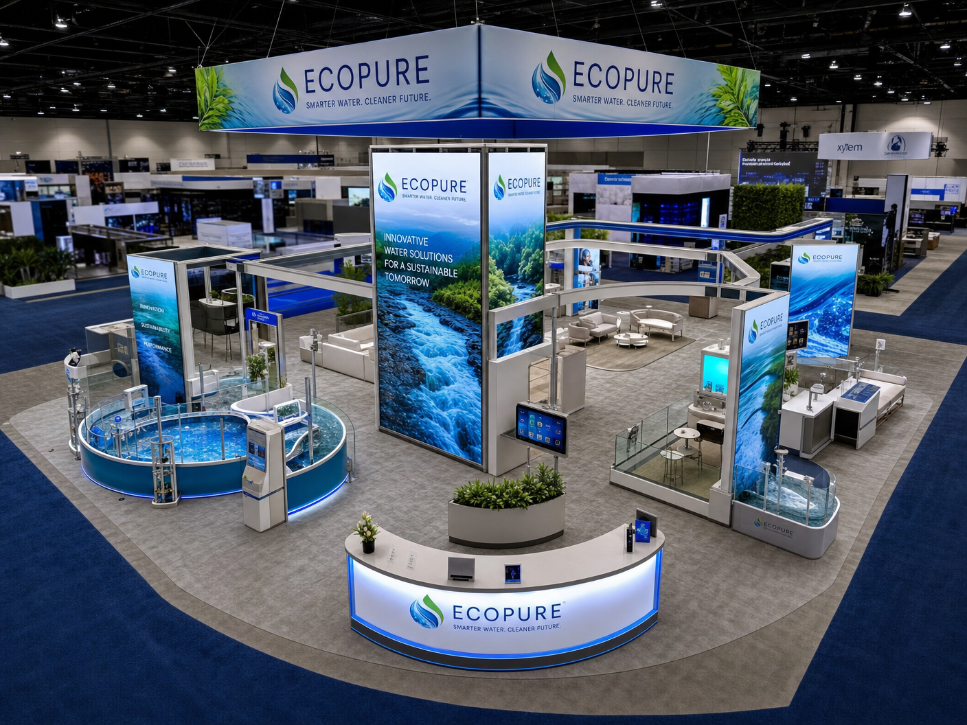 50x50 LED Screen Exhibit for WQA Convention Water Technology