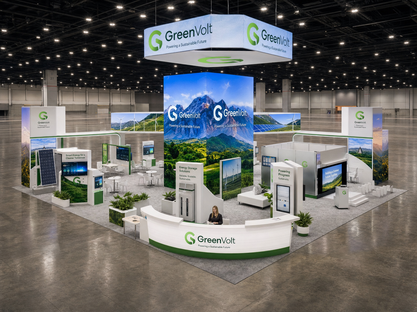 Solar Power International 40x40 LED Trade Show Exhibit for Solar Companies