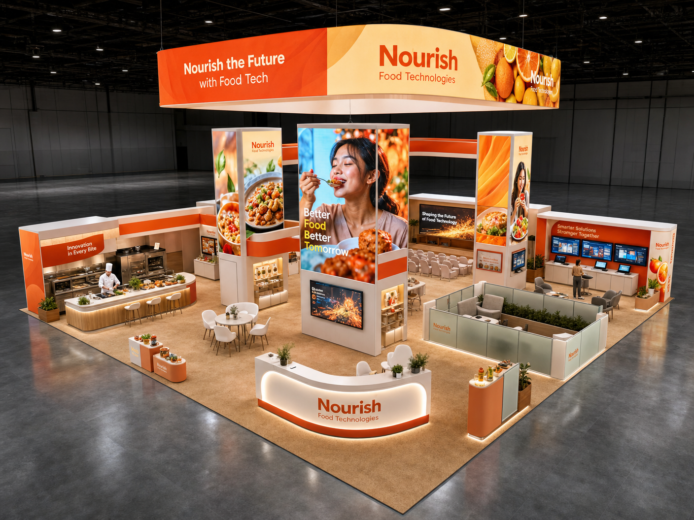 Natural Products Expo 40x40 LED Backwall Exhibit for Food & Beverage Brands