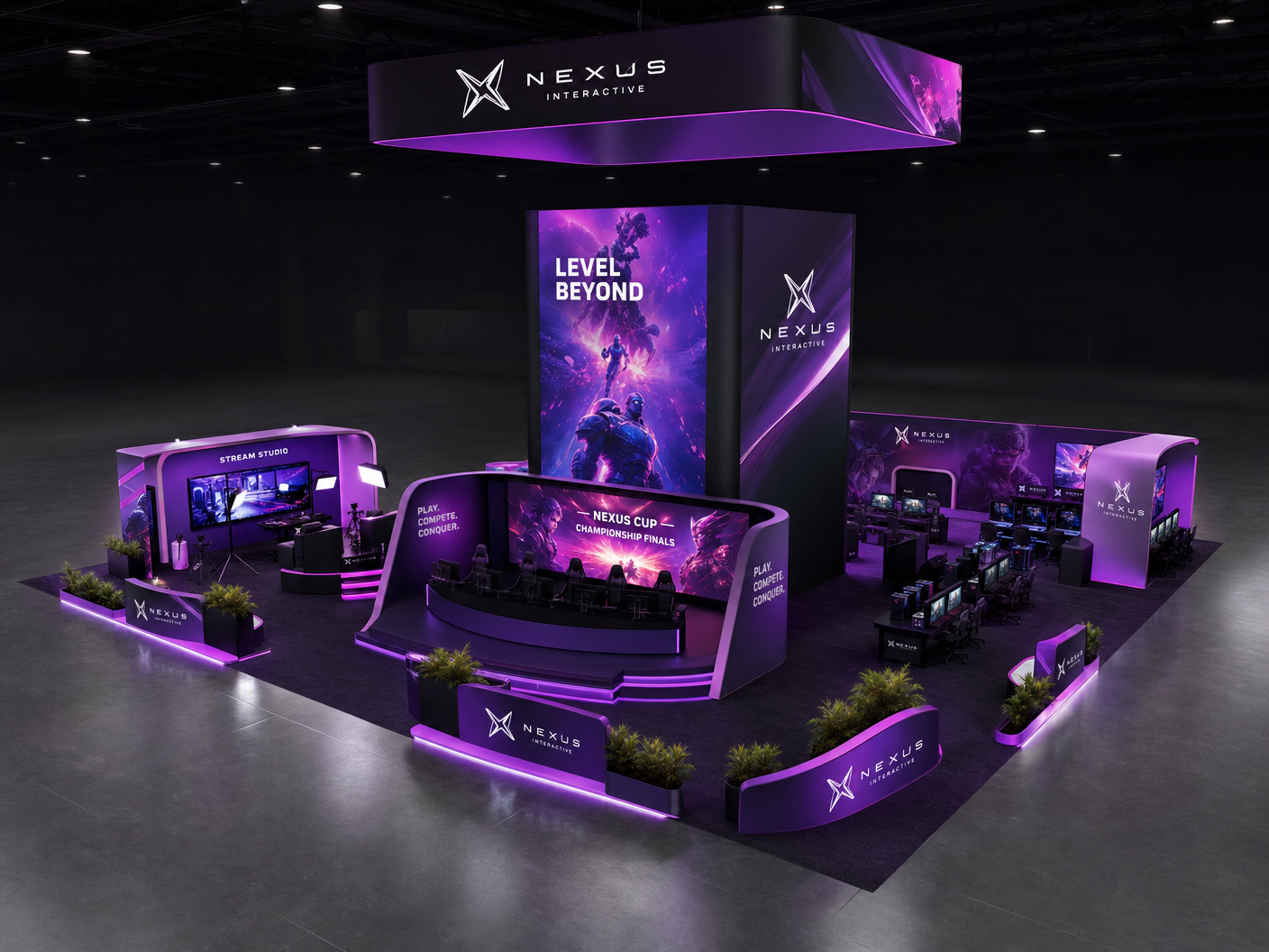30x30 LED Exhibit Rental for World of Concrete Orlando